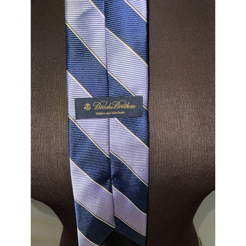 Brooks Brothers Merchants And Makers‎ Silk Blue Striped Tie